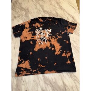 Black and Brown Tie Dye Skeleton Mickey Mouse Graphic T Shirt Unisex